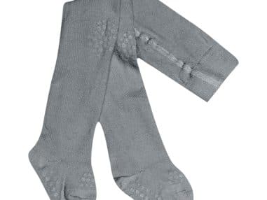 Strømpebukse med antiskli i merinoull, steinblå | GoBabyGo