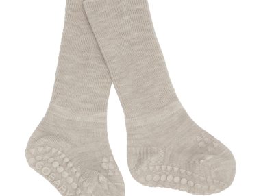 Sokker i merinoull med antiskli, sand | GoBabyGo
