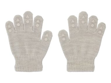 Hansker i merinoull med antiskli, sand | GoBabyGo