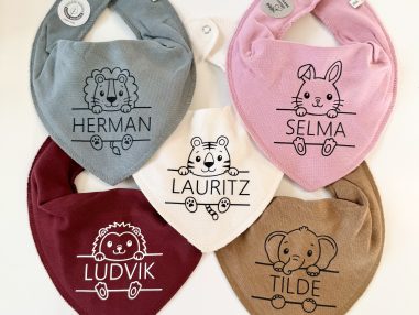 Smekke med dyremotiv og navn | Pippi